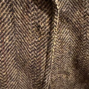 Orvis Harris Tweed 38 RBrown Herringbone Wool Blazer Sport Coat Jacket Mens